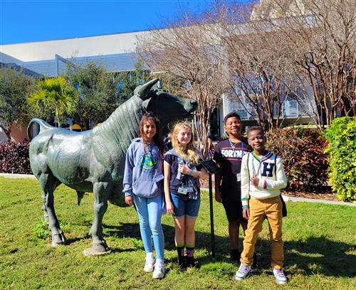 Sanderlin IB World School students Carma Soud, Lillian Ducey, Josiah Furse & Devyn Williams